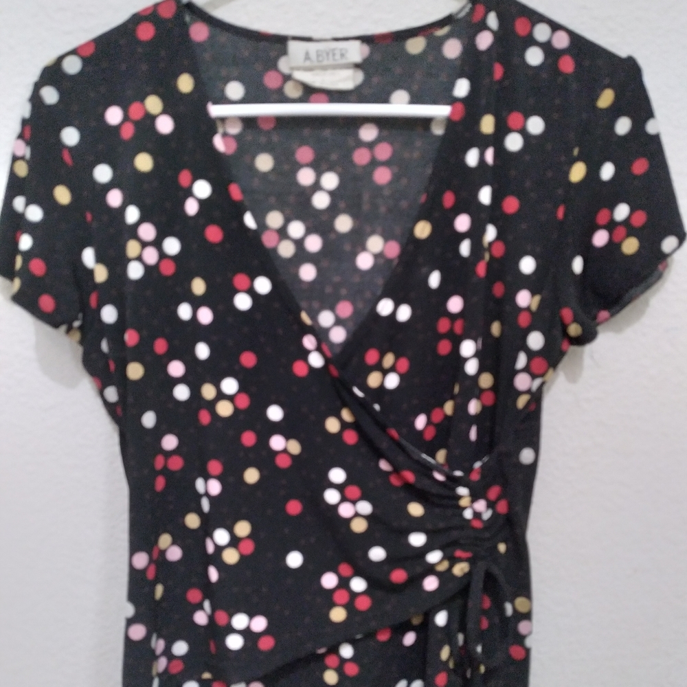 A. Byer women's wrap top, size large (blue bin)